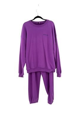 SLA The Label Plum Oversized Sweatshirt Jogger Matching Set Purple S M